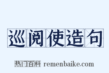 巡阅使造句是什么意思的图片